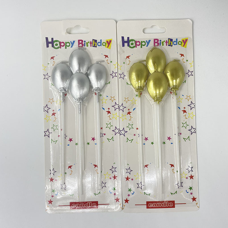 Manufacturers supply multi-color 4Pcs/Pack  gold love  star candle party balloon Shape birthday candle