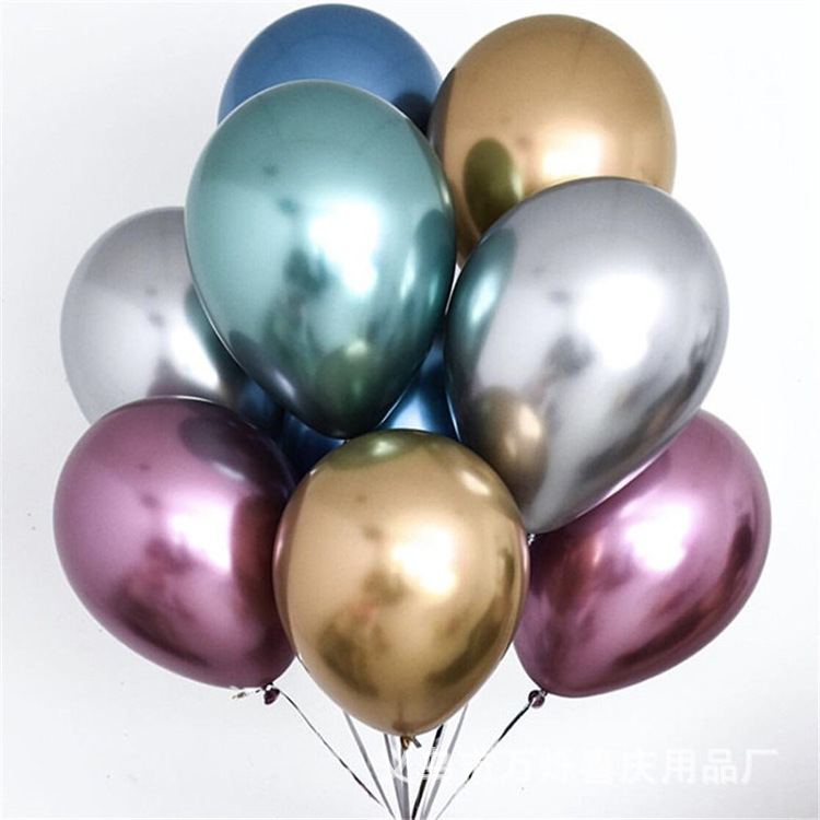 Mixed  Color   12inch   Latex Free Gold Pink Metallic pearl  Ballons Helium Chrome Balloon