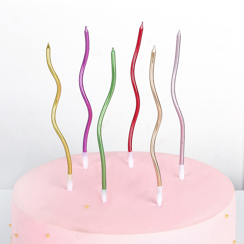 Wholesale high quality 6Pcs/Box  Colorful Spiral Birthday Candle Wedding Birthday Candle Party Cake Decoration Birthday Candle