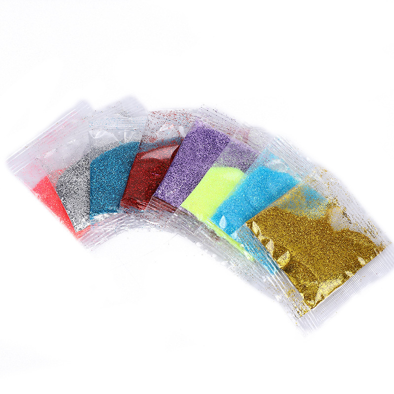 10g/Pack Hot Sale Factory Wholesale Glitter Powder Colorful Diamond Holographic Bulk Glitter Packing Glitter Powder for Crafts