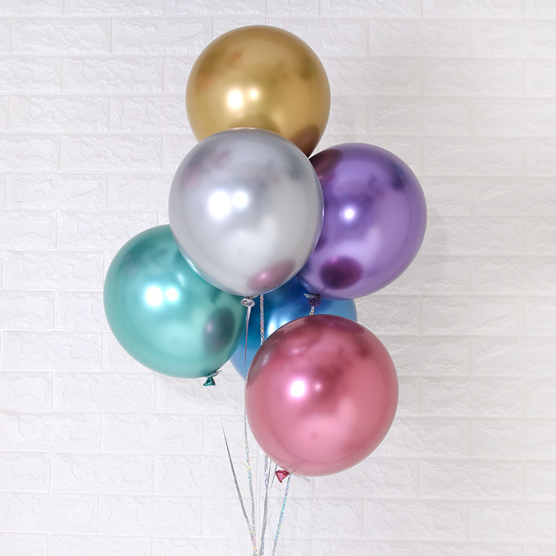 Mixed  Color   12inch   Latex Free Gold Pink Metallic pearl  Ballons Helium Chrome Balloon