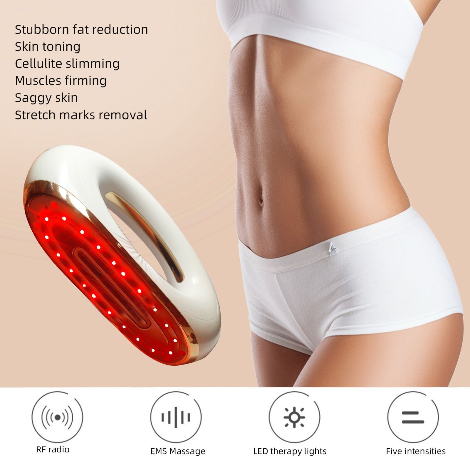 EMS RF red light  Body Shaping Massager Weight Loss Anti Cellulite Fat Burner Galvanic Led Beauty Slimming Fat Burning Machine