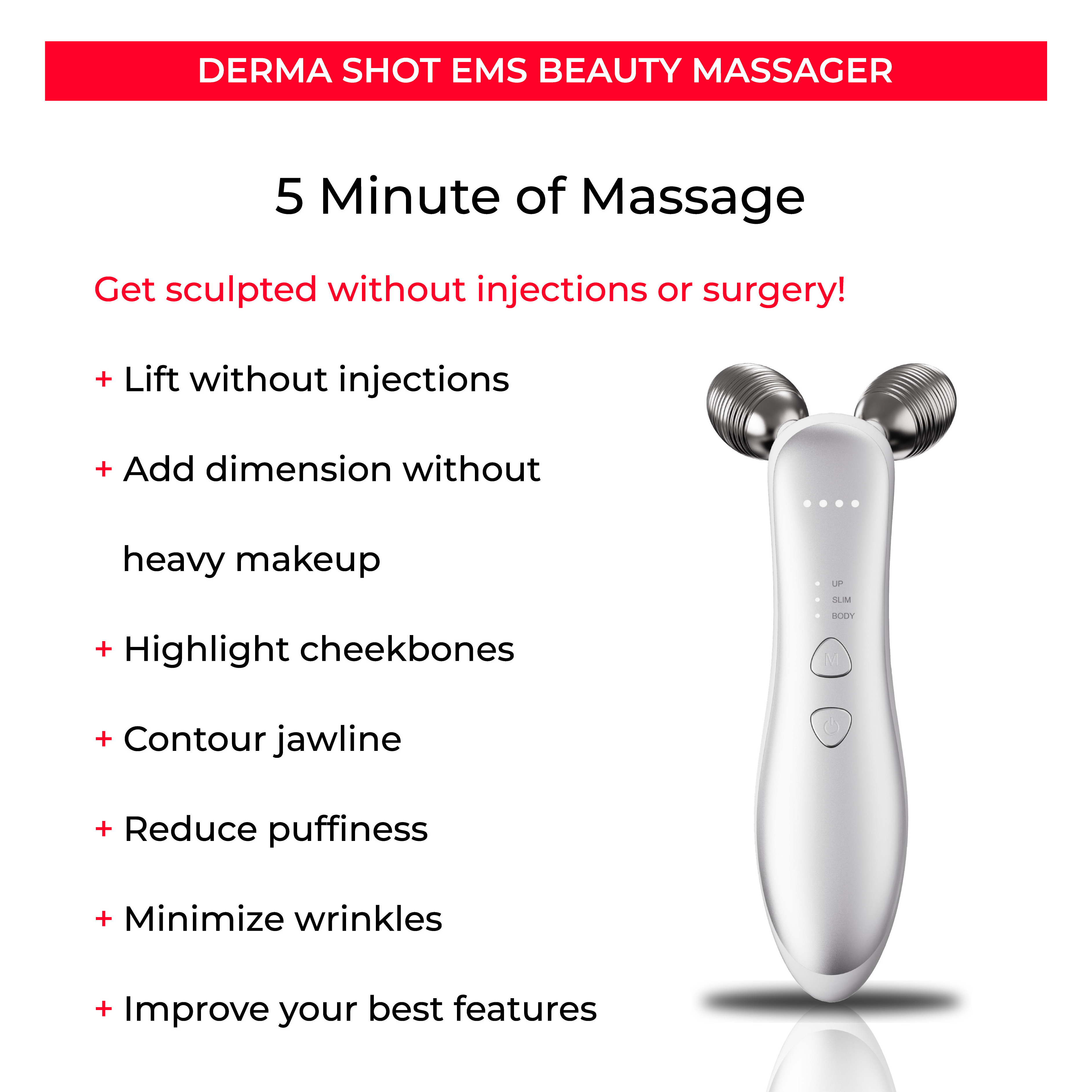 R Electric Facial Massager - Reduces fine lines - massage facial ice roller for beauty salon using