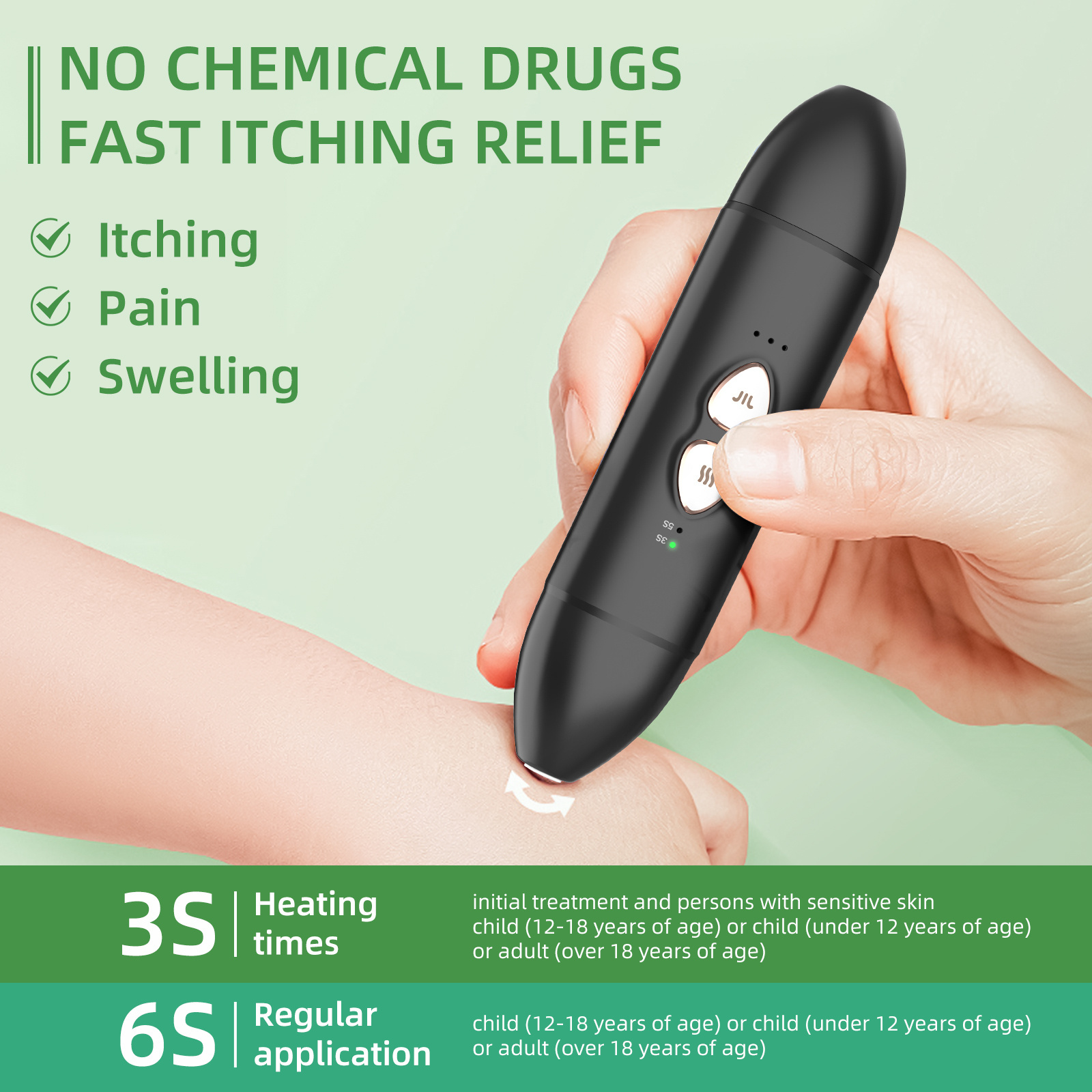 New 2 in 1 Itching Treatments Mosquito Insect Bug After Bte Stitch Healer Relie Insect Bite Relief Electronic Insect Bite Healer