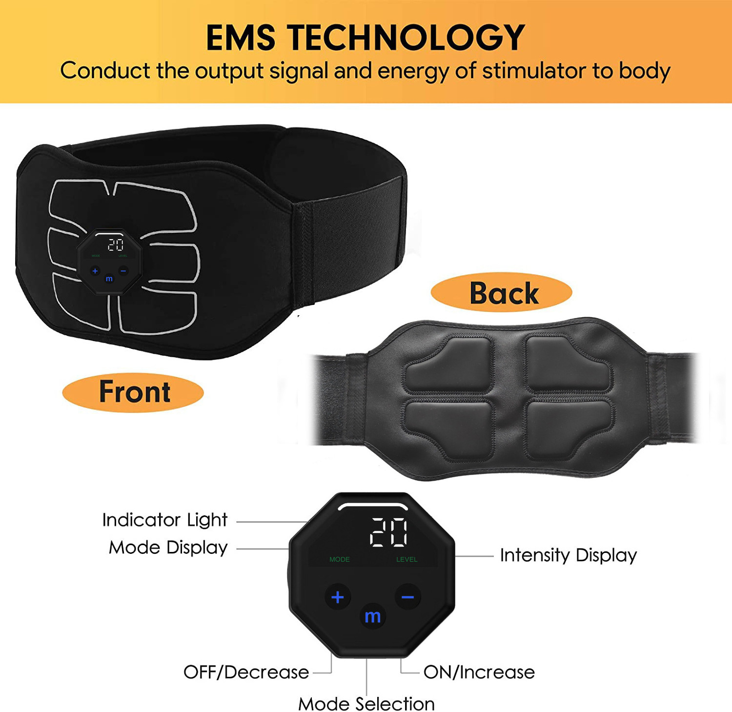 Slimming Weight Loss Massage Magnetic Belt Electric Abdominal Trainer Home Workout Electrostimulation Muscle Stimulation Belt