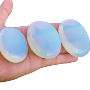 wholesale Natural High quality Crystal light blue Opal Palm stone crystal Polished for healing and home decoration opalite stone