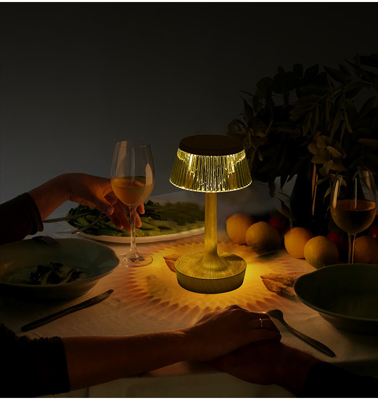 ABS Rechargeable Battery Operated LED Dinning Table Lamp Cordless Restaurant Powered Emergency lights