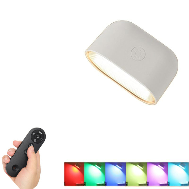 RGB Remote control USB Rechargeable LED Wall Light Indoor Megnetic Mounted LED Wall Sconces For Bedroom living Room Decoration