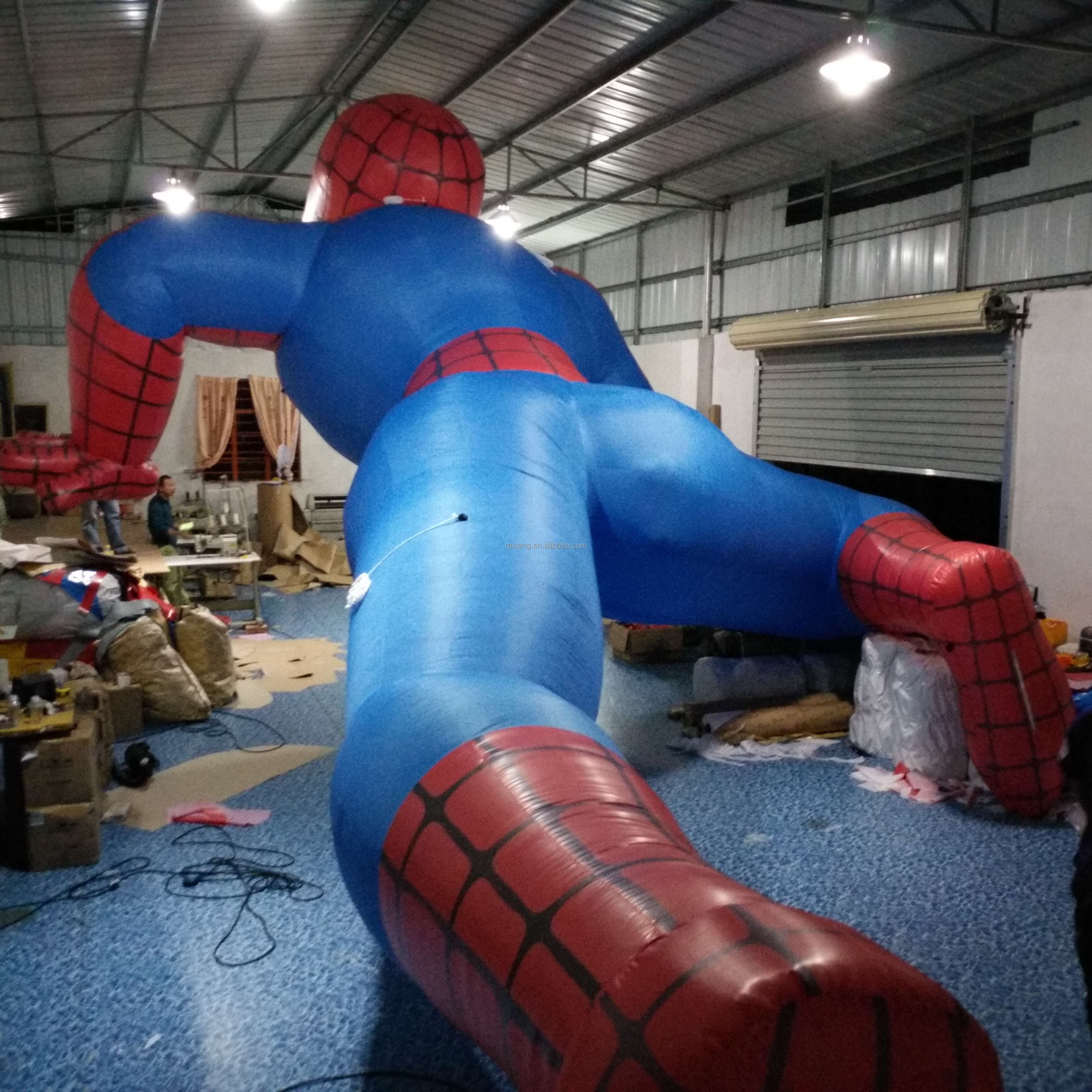 Christmas gifts Hot selling inflatable cartoon 8m high inflatable advertising model Oxford cloth inflatable roof climbing spiderman