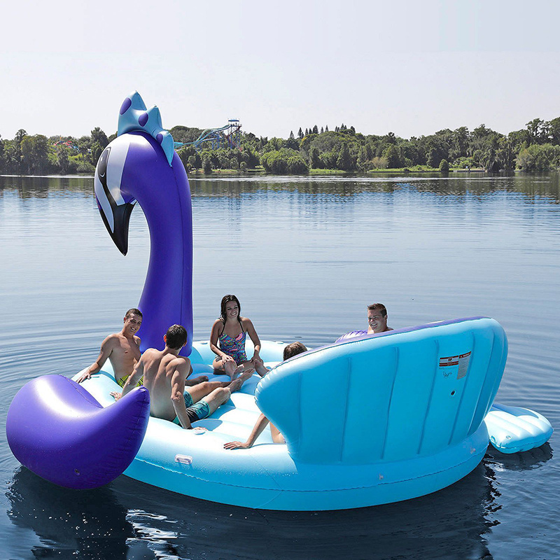 6 person inflatable giant peacock pool floating island swimming pool on lake/sea