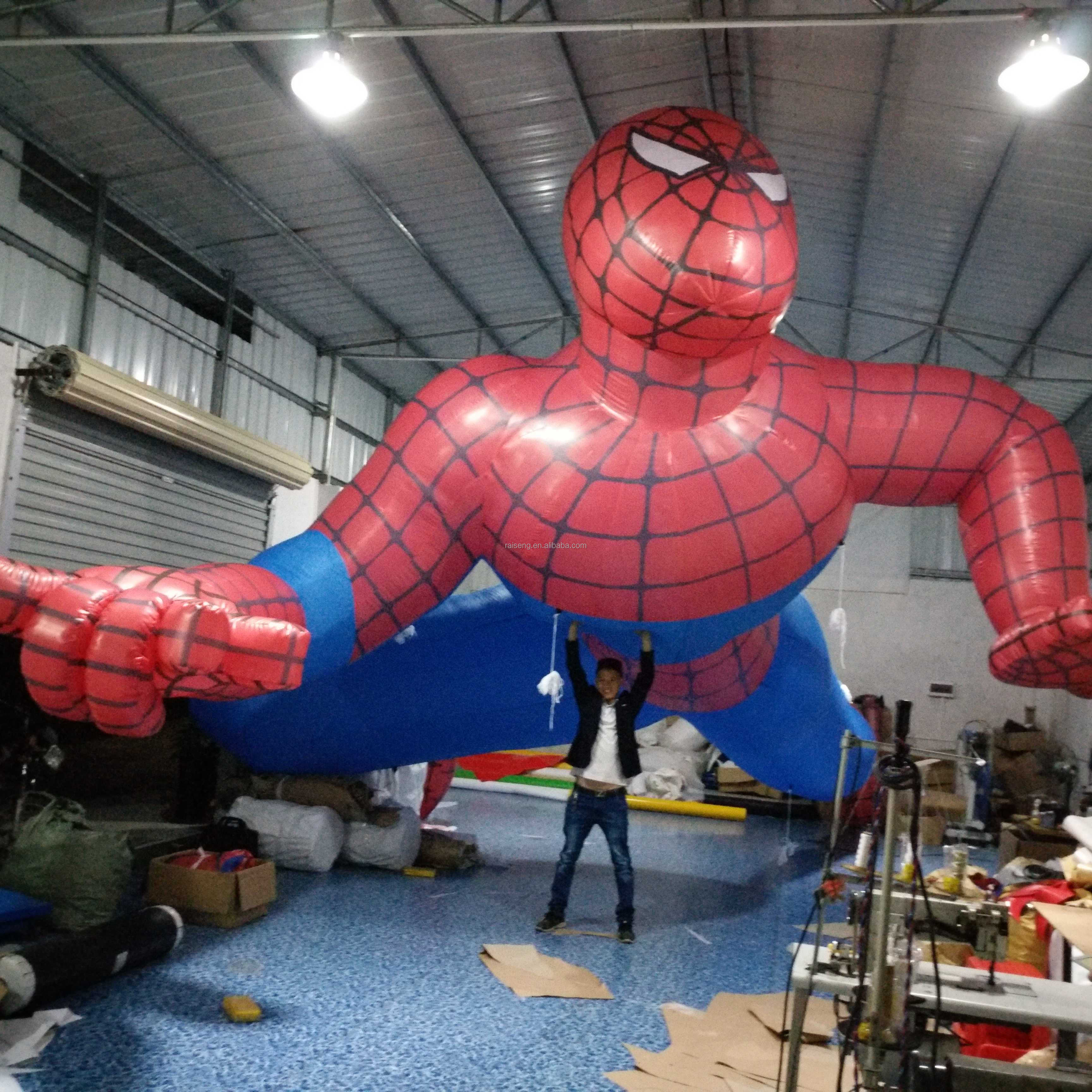 Christmas gifts Hot selling inflatable cartoon 8m high inflatable advertising model Oxford cloth inflatable roof climbing spiderman