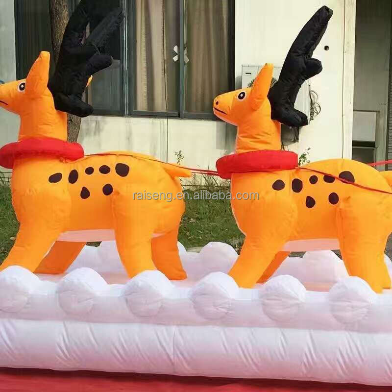 Christmas gifts Hot selling inflatable cartoon 8m high inflatable advertising model Oxford cloth inflatable Santa Claus sleigh