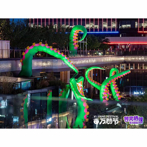 Custom beautiful large decorative inflatable octopus model, advertising display octopus tentacles model, wall decoration props.