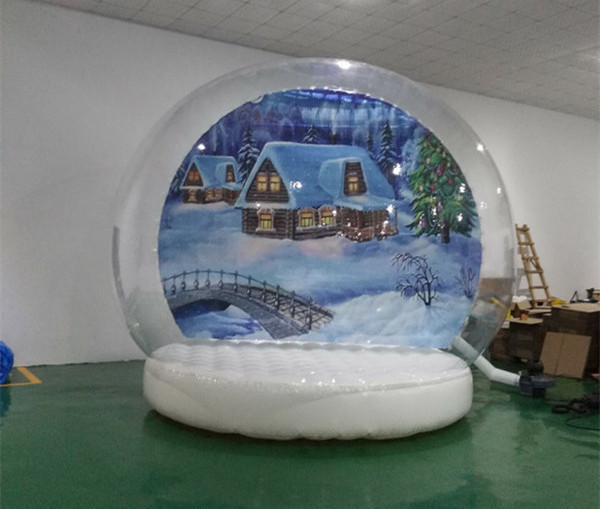 Giant outdoor inflatable Christmas snow globe ball inflatable advertising decoration inflatable human snow globe for sale