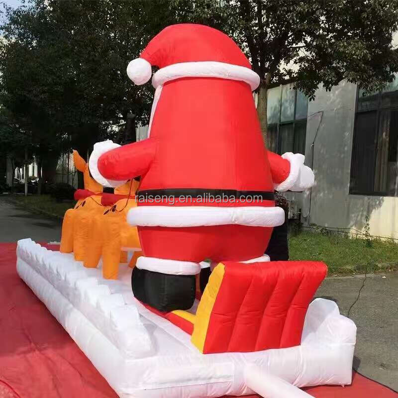 Christmas gifts Hot selling inflatable cartoon 8m high inflatable advertising model Oxford cloth inflatable Santa Claus sleigh