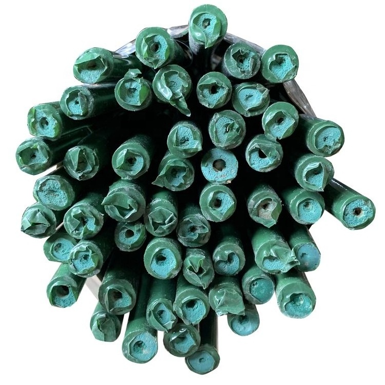 Custom green PVC coated bamboo Treated flower support Tonkin bamboo plastic tube Pole