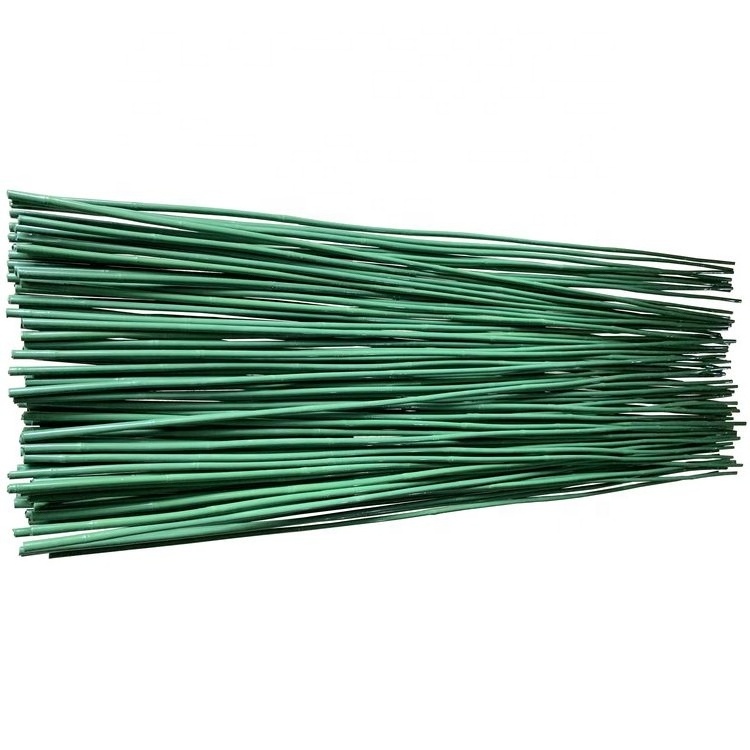 Custom green PVC coated bamboo Treated flower support Tonkin bamboo plastic tube Pole