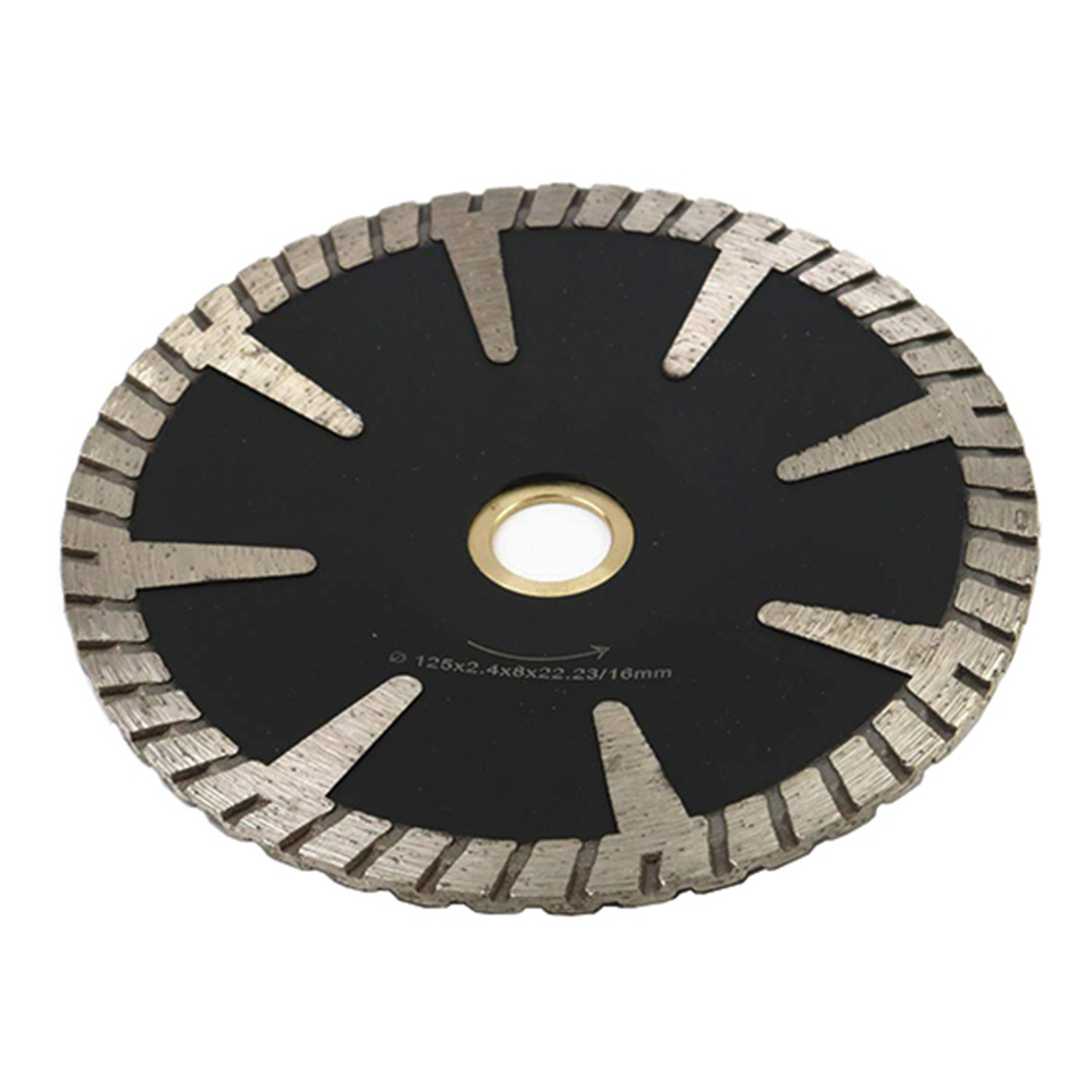 RAIZI 5 inch/125 mm 6 inch/150 mm Continuous Rim Contour Concave Diamond Cutting Turbo Saw Blade For Granite