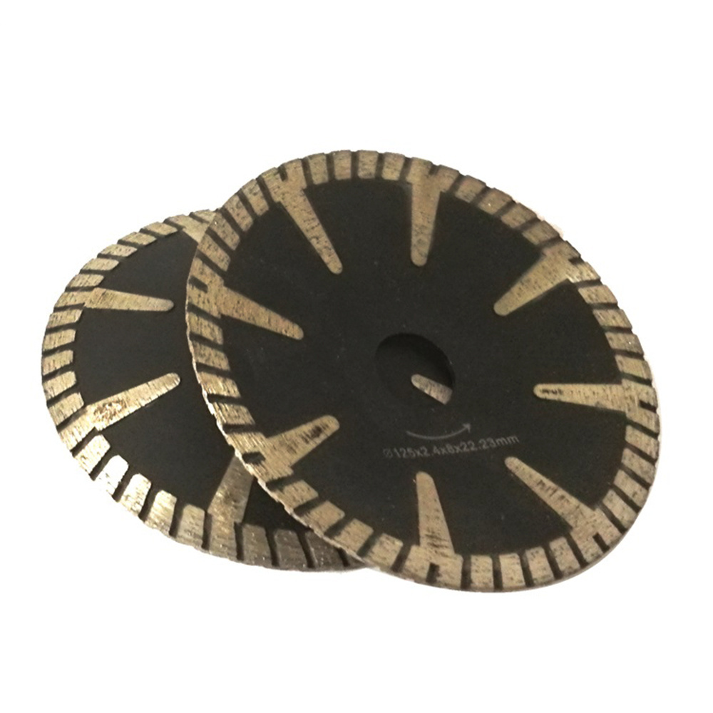 RAIZI 5 inch/125 mm 6 inch/150 mm Continuous Rim Contour Concave Diamond Cutting Turbo Saw Blade For Granite