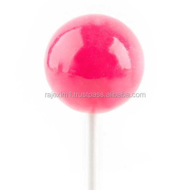 Round ball shaped hard lollipop candy of assorted fruit mix flavour with five different colours lollipop