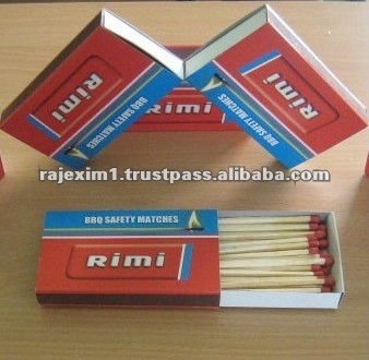 Export Matches with variety of barbeque and 182 x 63.5 x 18 mm with long matches and extra long matches with carton box packing