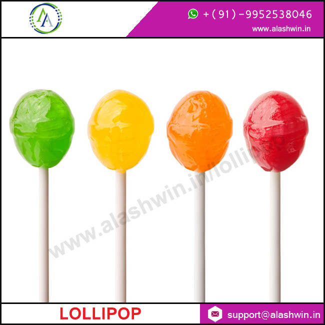 Orange Flavor Lollipop Candy of 25 gram which are bunch wrapped available with whistling stick lollipop