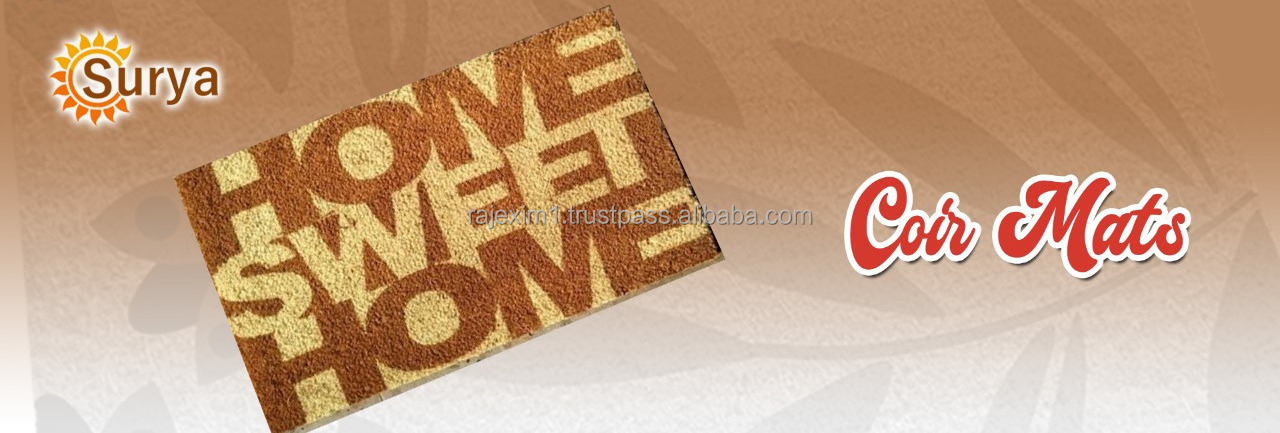 2024 Hot Sale 70*110 cm Rubber and Coir Doormat Natural Fade Rubber Backed Outdoor Mat with Anti Technics