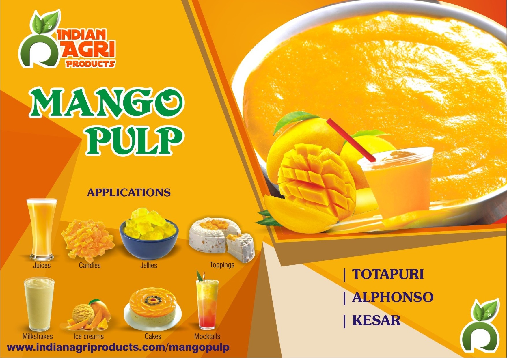 Premium quality totapuri mango pulp  mainly for fruit and vegetable juice soft drink beverages carton packing