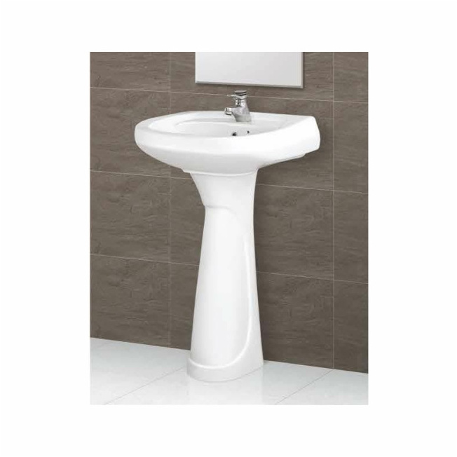 High Quality Washbasin With Pedestal  a basin or sink mounted on a pedestal for support with durability and ease of cleaning