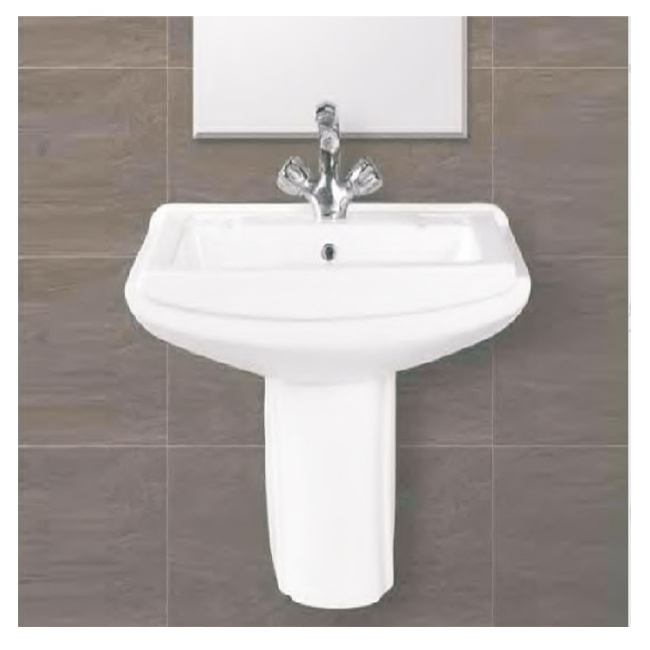 High Quality  Wash Basin with Pedestal comprising a basin or sink mounted on a pedestal for support available