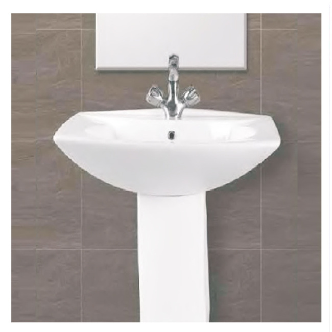 High Quality Washbasin With Pedestal  a basin or sink mounted on a pedestal for support with durability and ease of cleaning