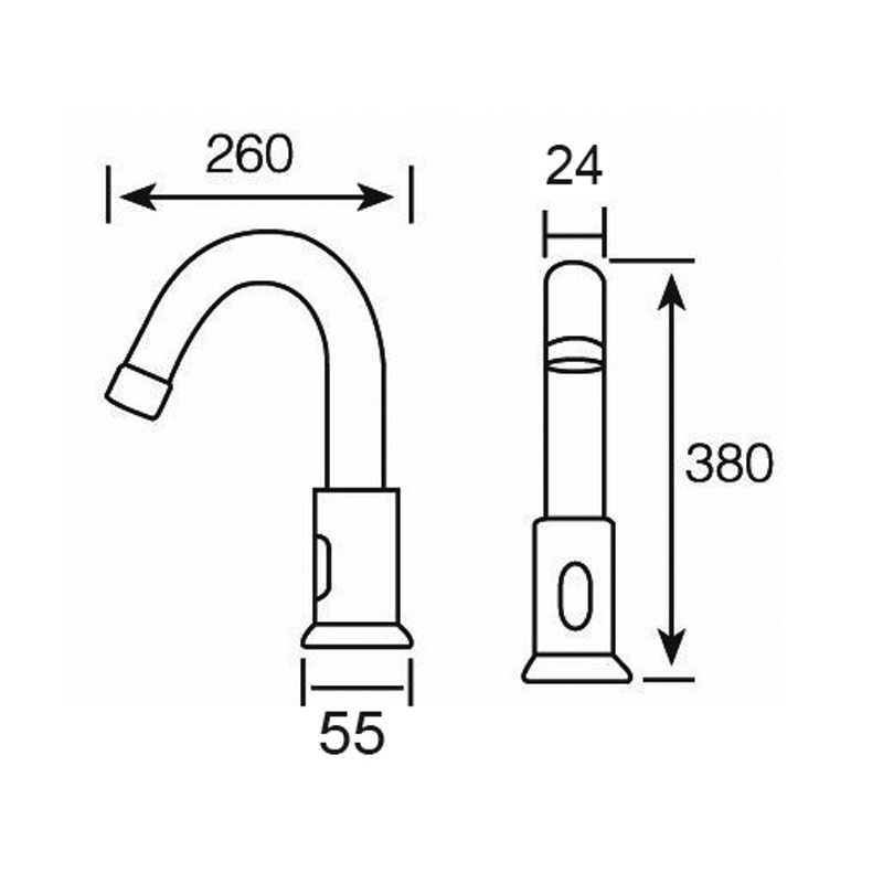 Hospital Hands-free Swan Neck Automatic Tap Sensor Faucet for Basin and Sink