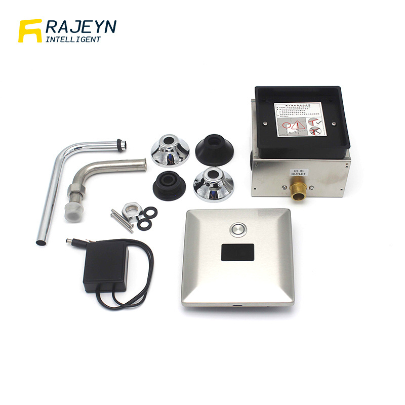 Square Infra-Red Wall-mounted Sensor Urinal Flush Valve Kit Concealed Automatic Sensor Urinal Flush Valve