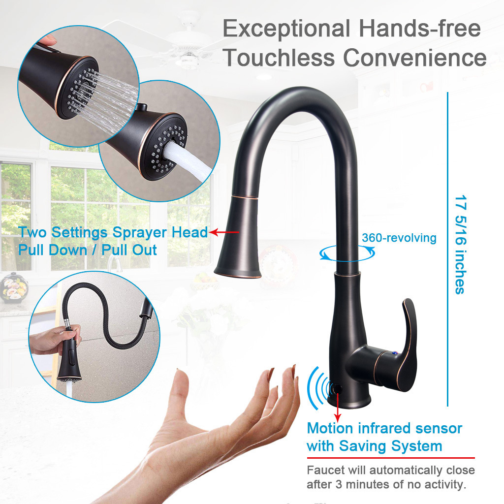 cupc hand free electronic faucet sensor kitchen tap automatic sensor faucet tap pull down kitchen faucet