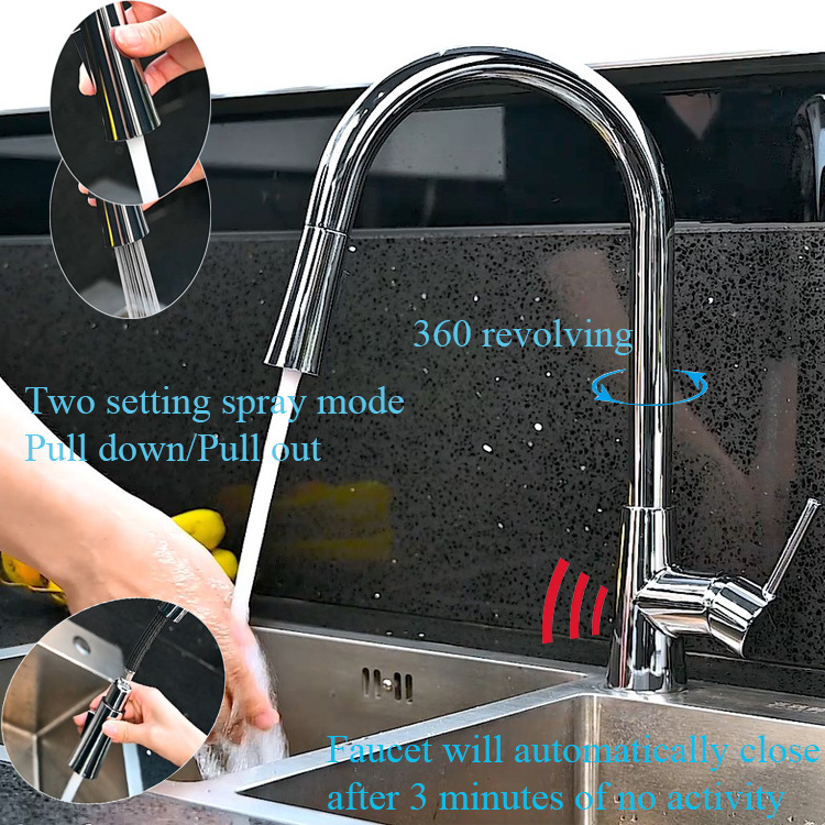 Chroming Electronic Touchless Touch Free Motion Sensor Kitchen Faucet