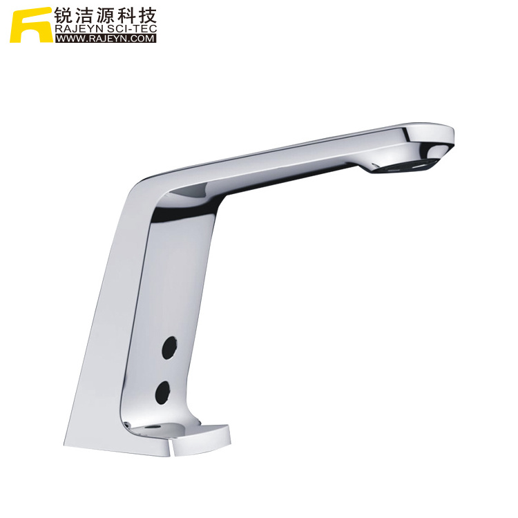 New Design Two Eyes Chroming and Black Color Automatic Stop IR Sensor Modern Water Washbasin Faucet Tap