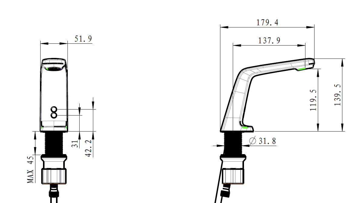 CE Smart Touchless Hand Free Automatic Motion Sensor Basin Sanitary Ware Faucet