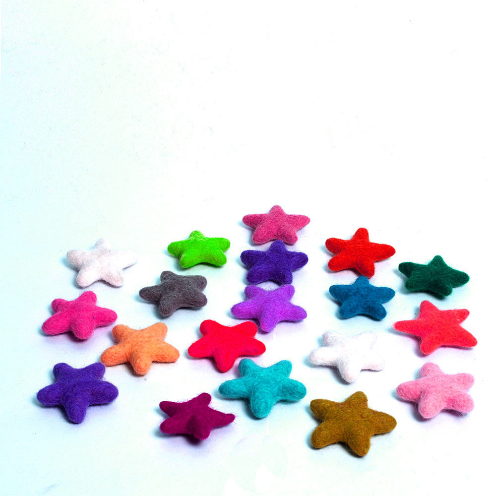 FCS-016 Eco-friendly New Zealand Felt Stars Home Decor and Christmas Accessories Crafts Hand Felted by Women Artisans of Nepal