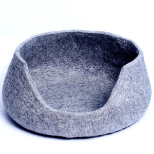 Wool felt cat house, minimalist design pet cocoon, handmade and modern wool pet bed, eco-friendly warm comfy cat cave