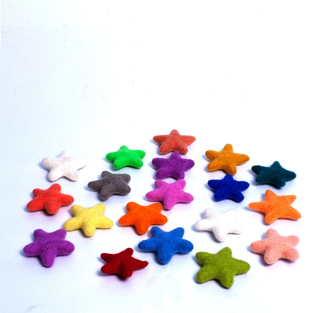 FCS-016 Eco-friendly New Zealand Felt Stars Home Decor and Christmas Accessories Crafts Hand Felted by Women Artisans of Nepal