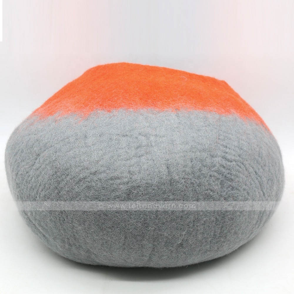 FY-CC-004 Double Colored Cat Cave Warm and Cozy Pet Bed Eco-friendly New Zealand Wool Felted by Skilled Women Artisan from Nepal