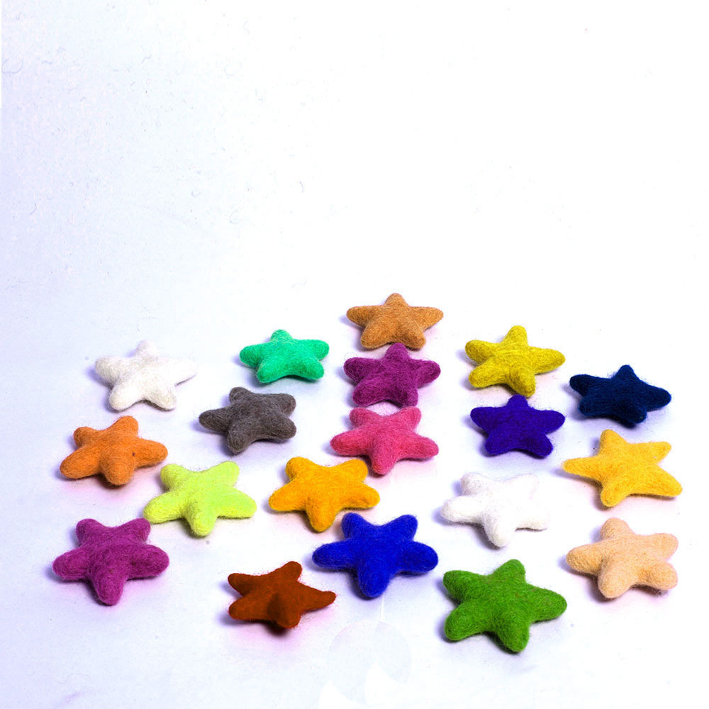 FCS-016 Eco-friendly New Zealand Felt Stars Home Decor and Christmas Accessories Crafts Hand Felted by Women Artisans of Nepal