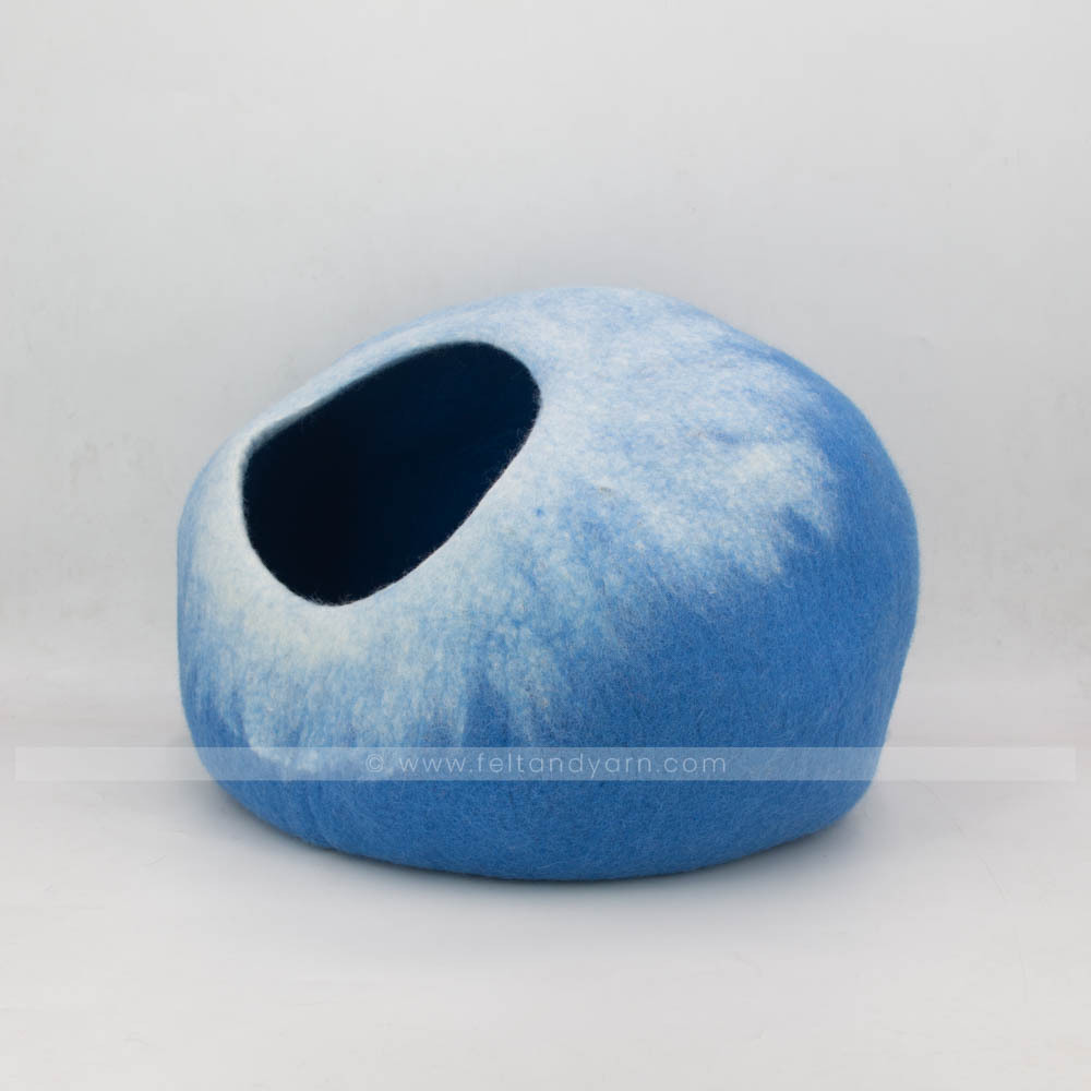 Gradient Colored Felt Cat Cave Bed, Made with Eco-Friendly & Toxin Free Wool, Warm & Cozy Wool Felted Premium Pet House & Bed