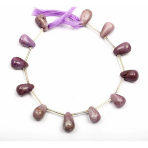 Natural Purple jade Gemstone beads Smooth Drop Shape Beads wholesale drilled beads For Jewelry making