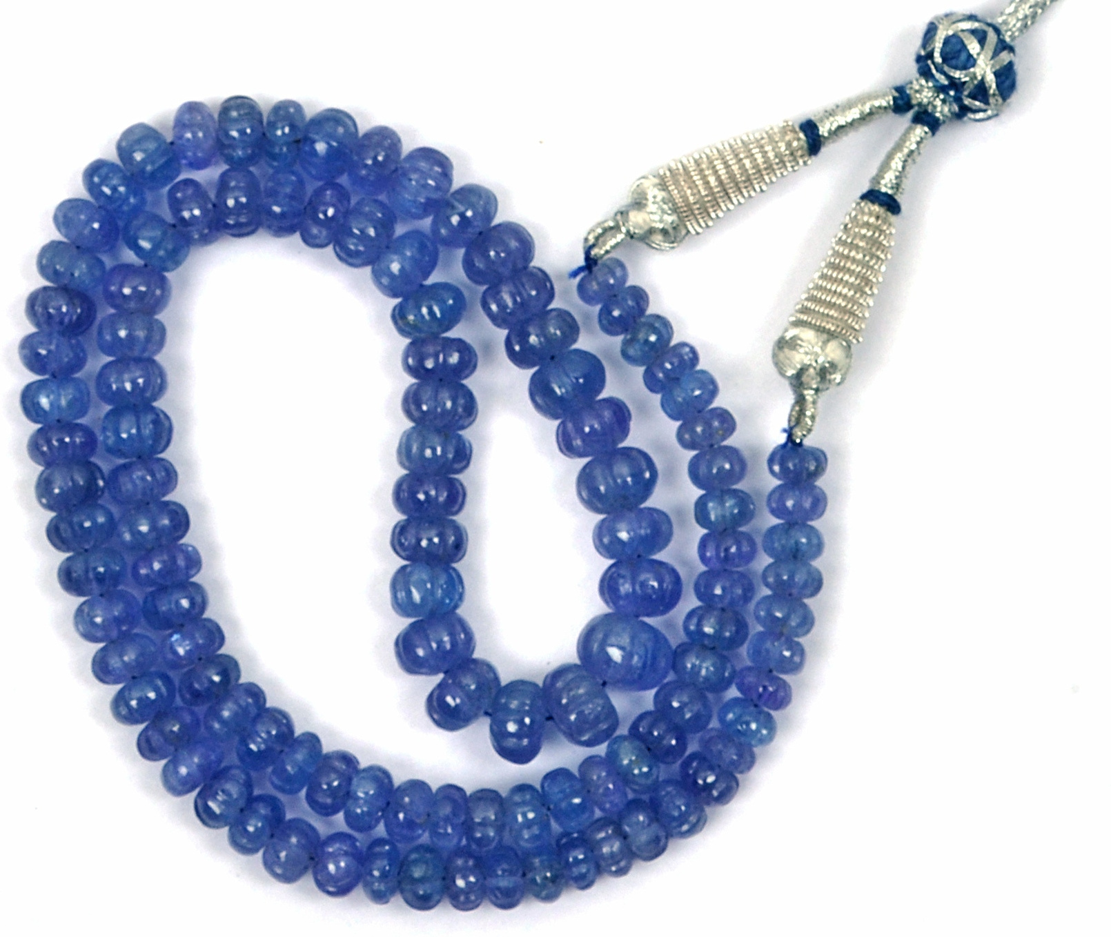 Natural Tanzanite Gemstone beads 8 Inch Strand Smooth Roundelles Shape Carving  Beads For Jewellery making