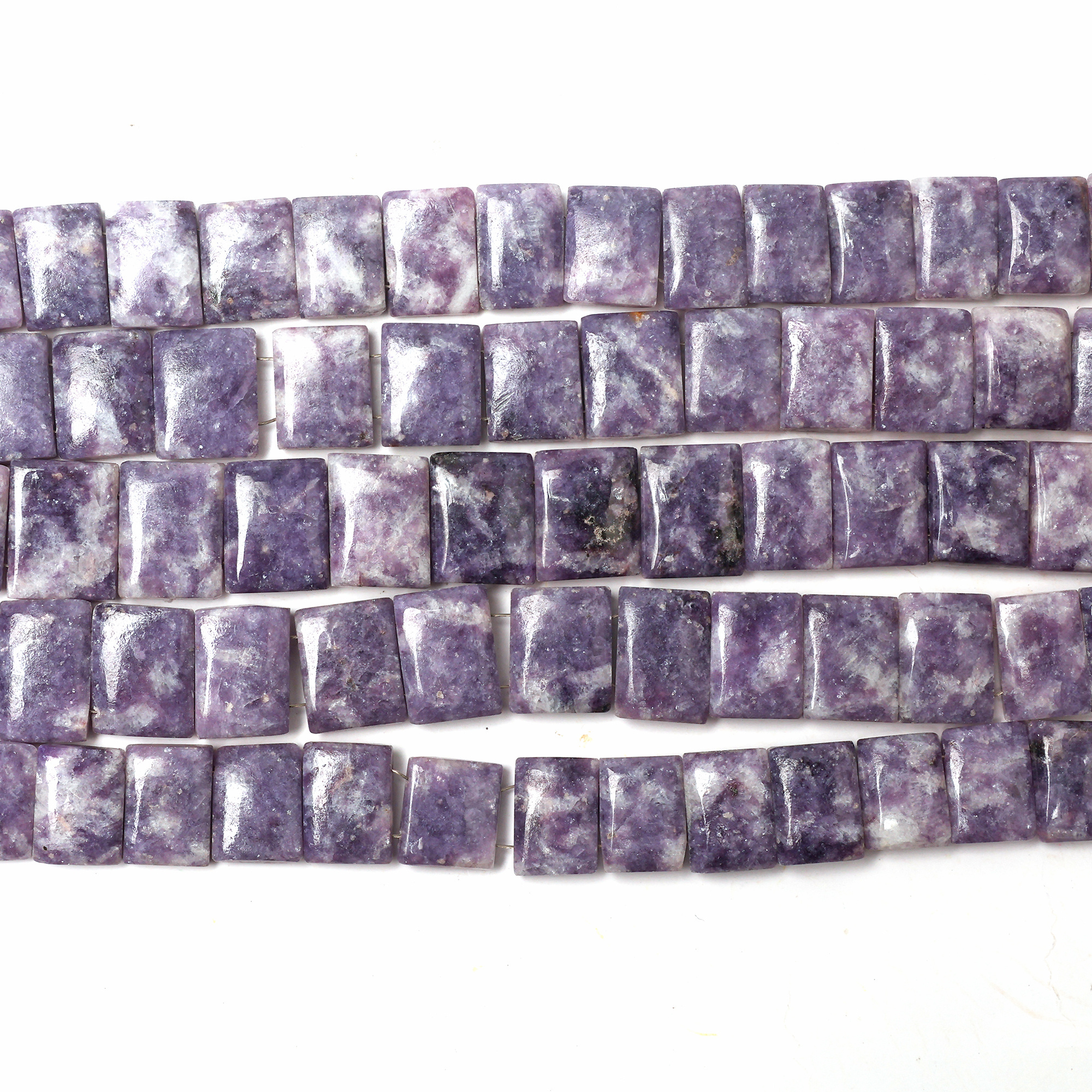 Lepidolite Drilled Rectangle Gemstone Beads 8 inch Stand Handmade Beads Size 10X13 MM Side Drill Wholesale Beads