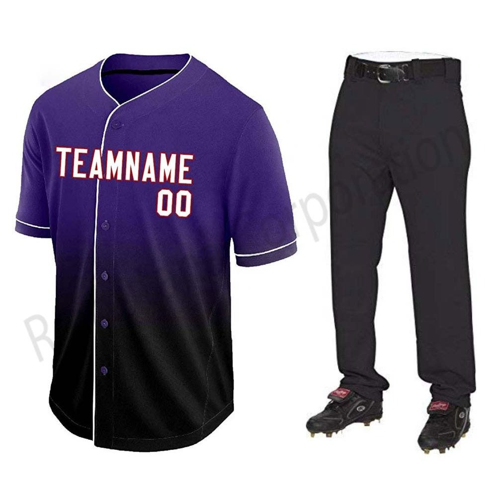 Sportswear Baseball Jersey And Pants \ Wholesale Lightweight Training Exercise Casual Wear Cotton Polyester Baseball Uniform Set