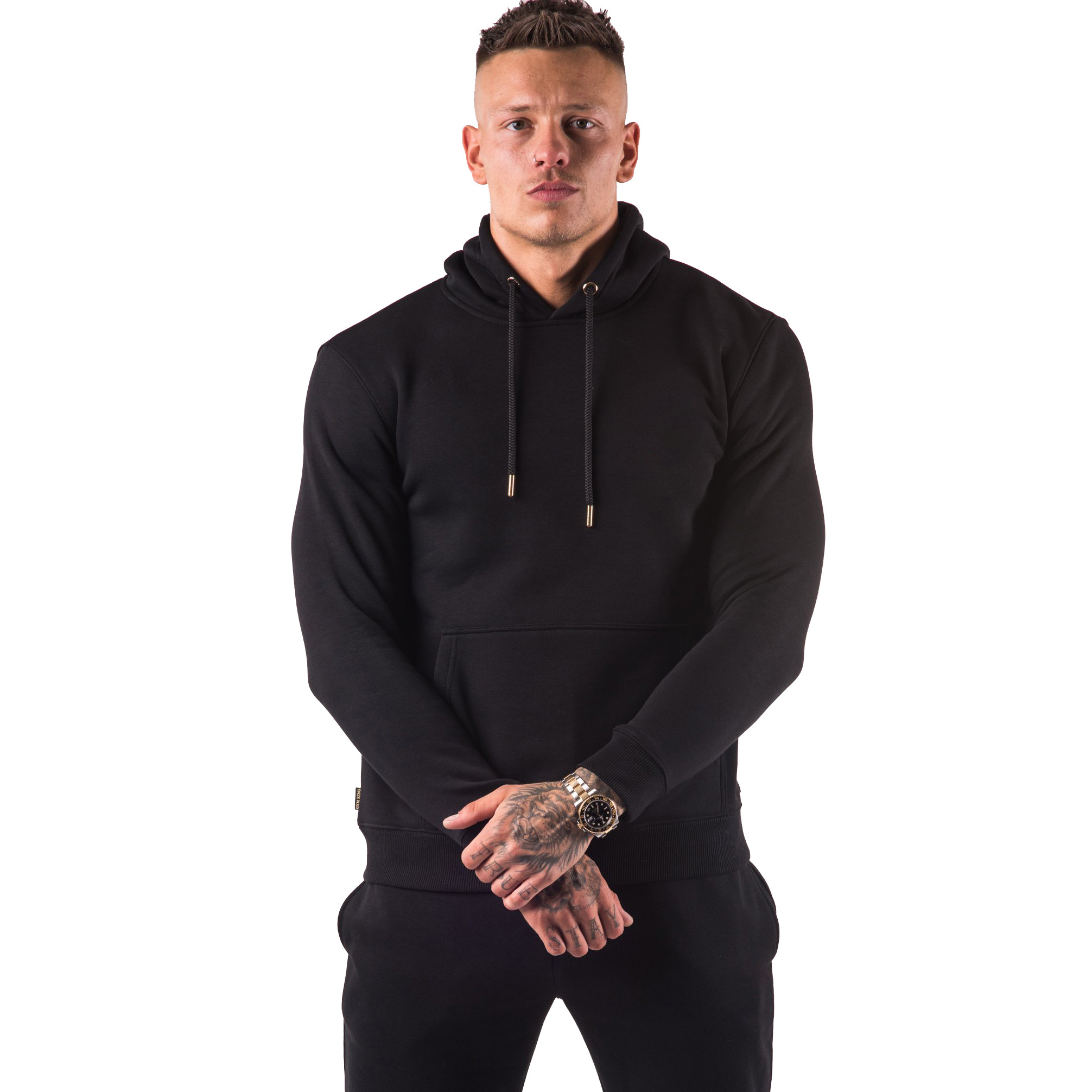 Cotton Fleece pullover Men Gym hoodie King hoodies jumpers Sweatshirt with hood without zipper pockets Fleece  Cotton hoodies