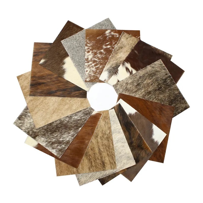 High Quality  Trendy Natural Color Genuine Leather Hair on Cowhide Cow Skin Rug on Genuine Leather Products Drum Hoop For Bodhra