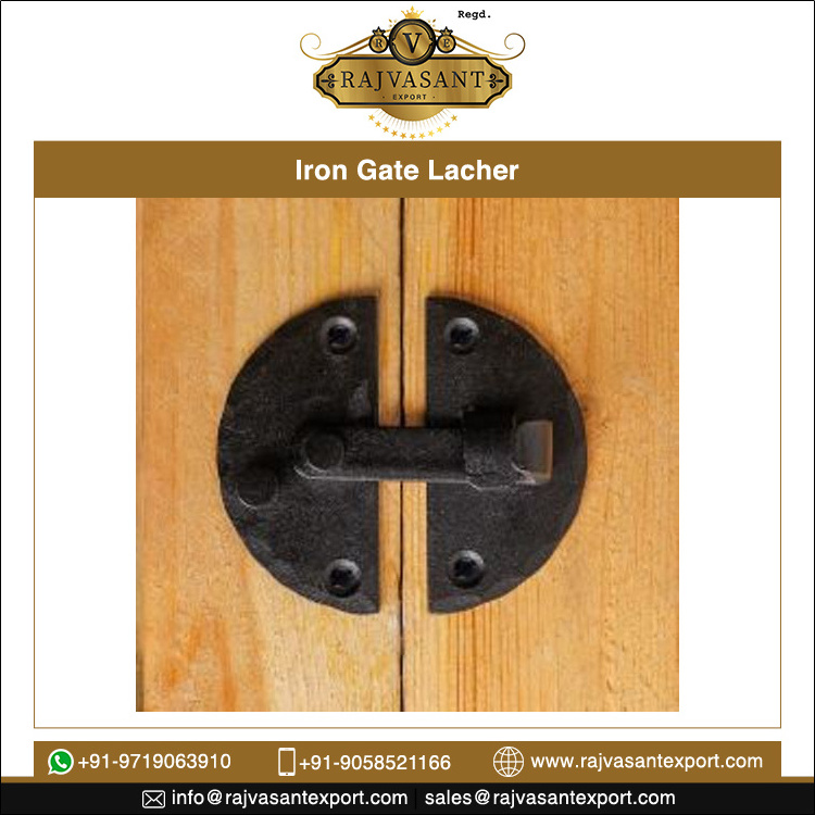 Cast Iron Antique Heavy Victorian Style Round Cabinet Gate Latch